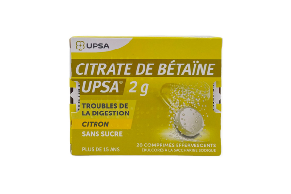 image UPSA Digestion Citrate de Bétaïne et Citrate de Calcium effervescent